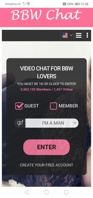 BBWChat sign up